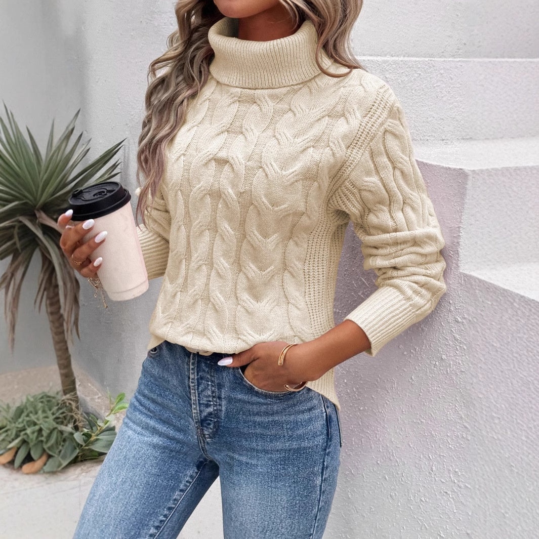 CABLE-KNIT TURTLENECK SWEATER