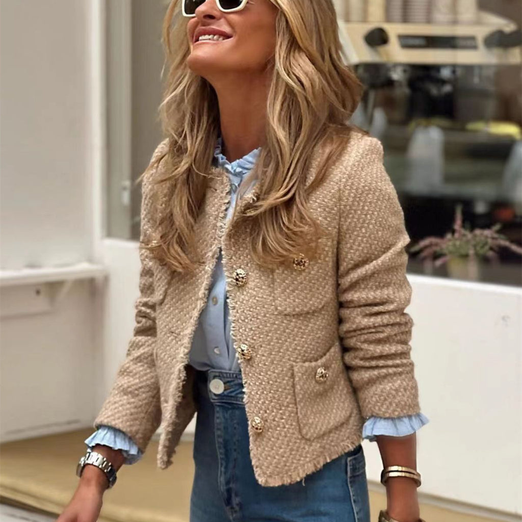 WOOLEN SOLID SHORT COAT