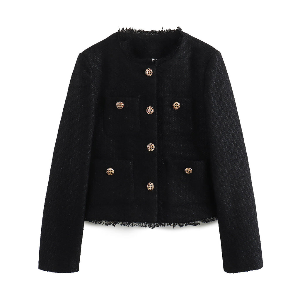 WOOLEN SOLID SHORT COAT