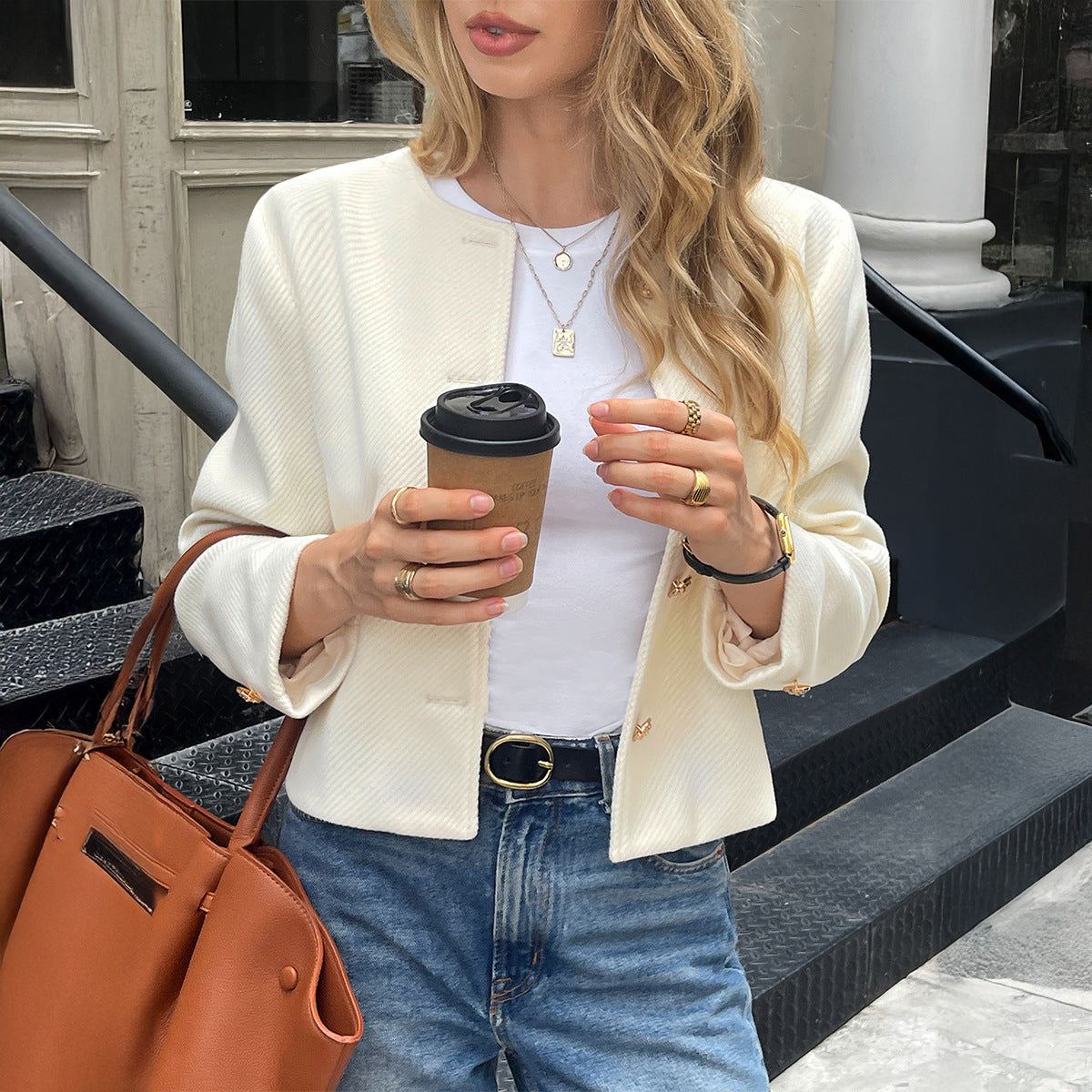 SOLID LONG SLEEVE CARDIGAN JACKET