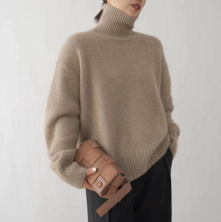 HIGH-NECK LOOSE KNIT PULLOVER