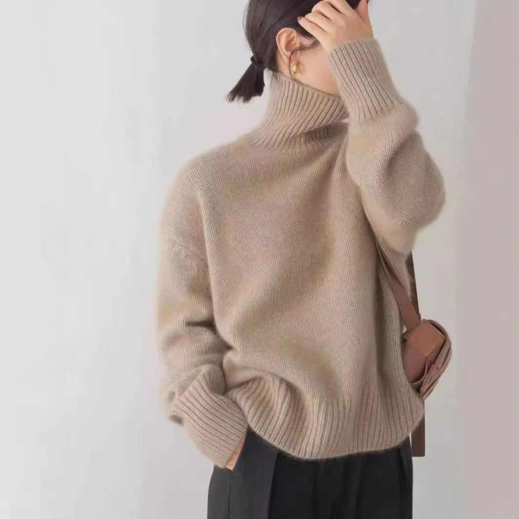 HIGH-NECK LOOSE KNIT PULLOVER